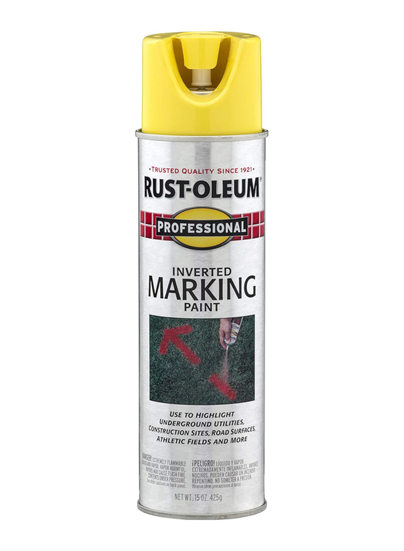 Rust-oleum Professional Inverted Marking Paint Spray, 15oz, High-Visibility Yellow