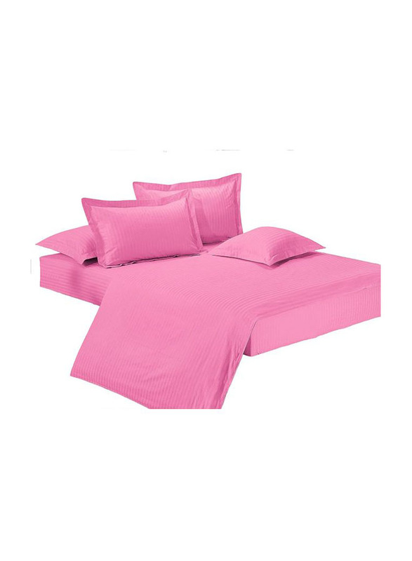 Golden Million 6-Piece Cotton Blend Duvet Cover Set, Double, Pink