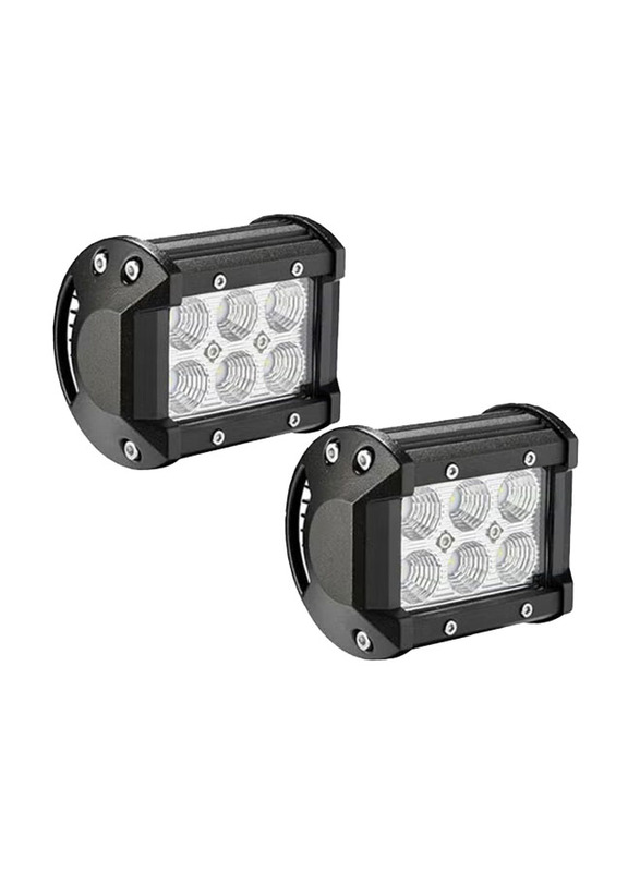 Sharpdo Led Light Bar 18W 4-Inch Flood Driving Fog, 2 Pieces, Black