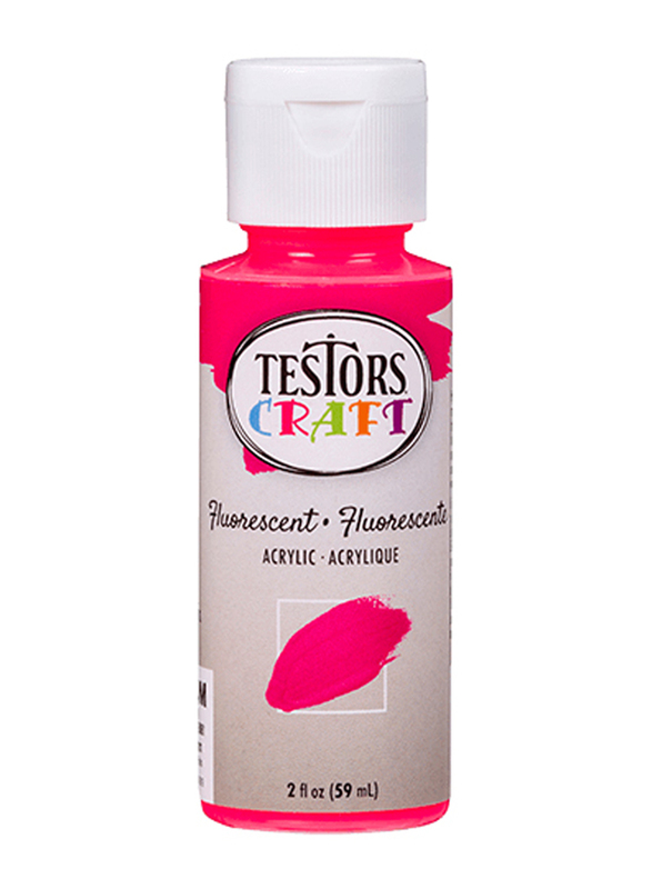 Testors Craft Acrylic Paint, 6 Pack, Fluorescent Pink