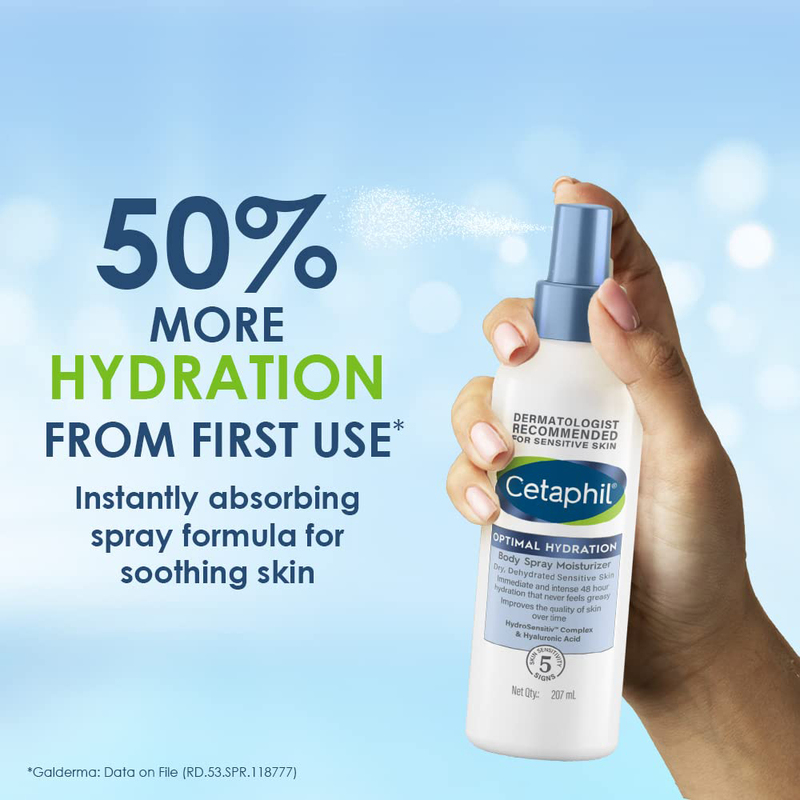 Cetaphil Optimal Hydration Body Spray Moisturizer, 207ml