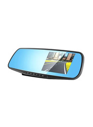 Toby's 1080HD DVR Dual Lens Rear-View Mirror Dash Cam Video Recorder, Black