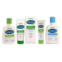 Cetaphil Moisturising Lotion, DAM, Moisturising Cream and Gentle Skin Cleanser Set, 4 Pieces