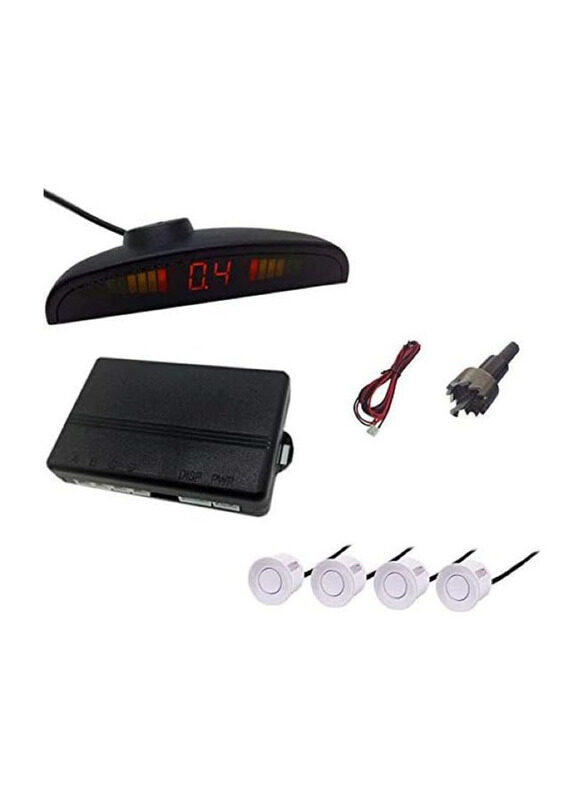 

Toby's Car Parking Reverse Assistance Backup Radar Monitor System with 4 Sensor, Black/White