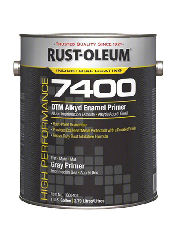 

Rust-Oleum High Performance Industrial Coating 7400 DTM Alkyd Enamel Primer Heavy-Duty Rust-Inhibitive, 1 Gallon, Gray Primer