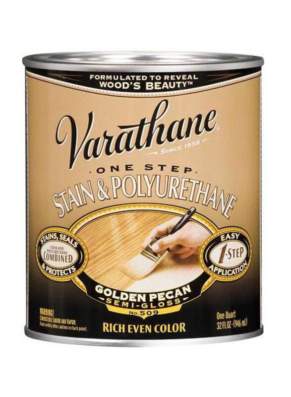 

Rust-Oleum Varathane Semi Gloss Oil Based Wood Varnish, 946ml, Golden Pecan