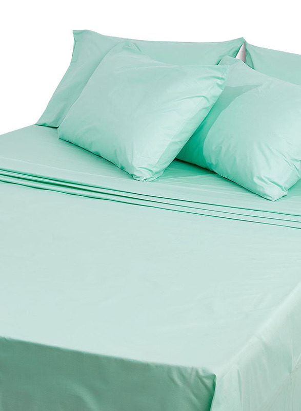 طقم ملاءة سرير من مزيج القطن مكون من 6 قطع من وايت روز، مزدوج، أخضر