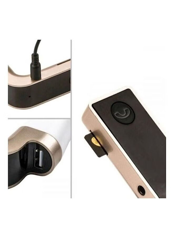 Carg7 Bluetooth Car Kit Handsfree FM Transmitter Radio MP3 Player USB Charger, Gold
