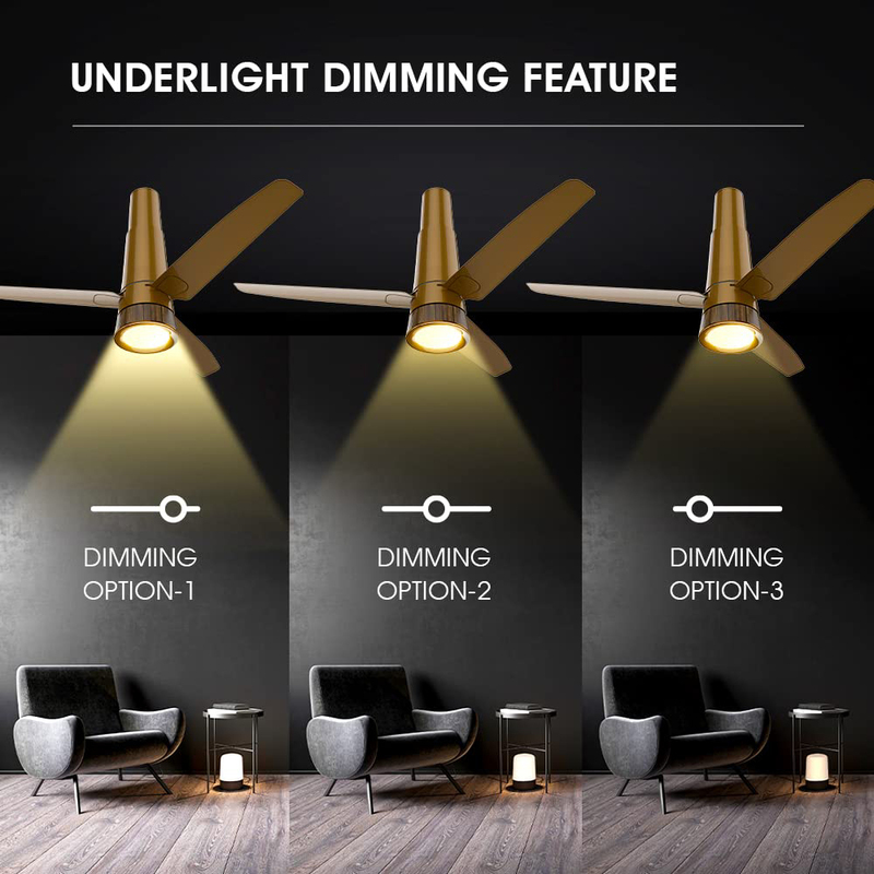 Crompton Light Dimming Feature Energion Roverr Smart iOT Enabled 1200mm BLDC Ceiling Fan with Remote Control, CFENROVSM48PWT5S, Shimmer Brown