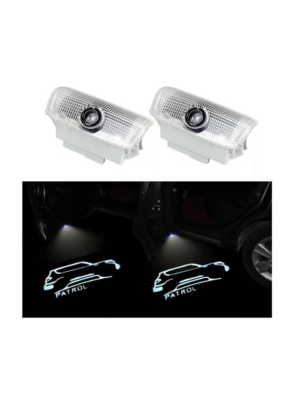 Car Door Projector Ghost Shadow Lamp Welcome light For Nissan Patrol Y62 2010 2011 2012 2013 2014 2015 2016 2017 2018 2019 2020 2021 2022 Model, 2 Pieces, Multicolour