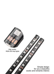 Outad Remote Control RGB Car Interior Floor Decoration Light Kit, Black