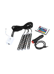 Car LED Strip Lights Colourful 4 in 1 Car Auto Interior Atmosphere Lights Lamp Strip, Multicolour