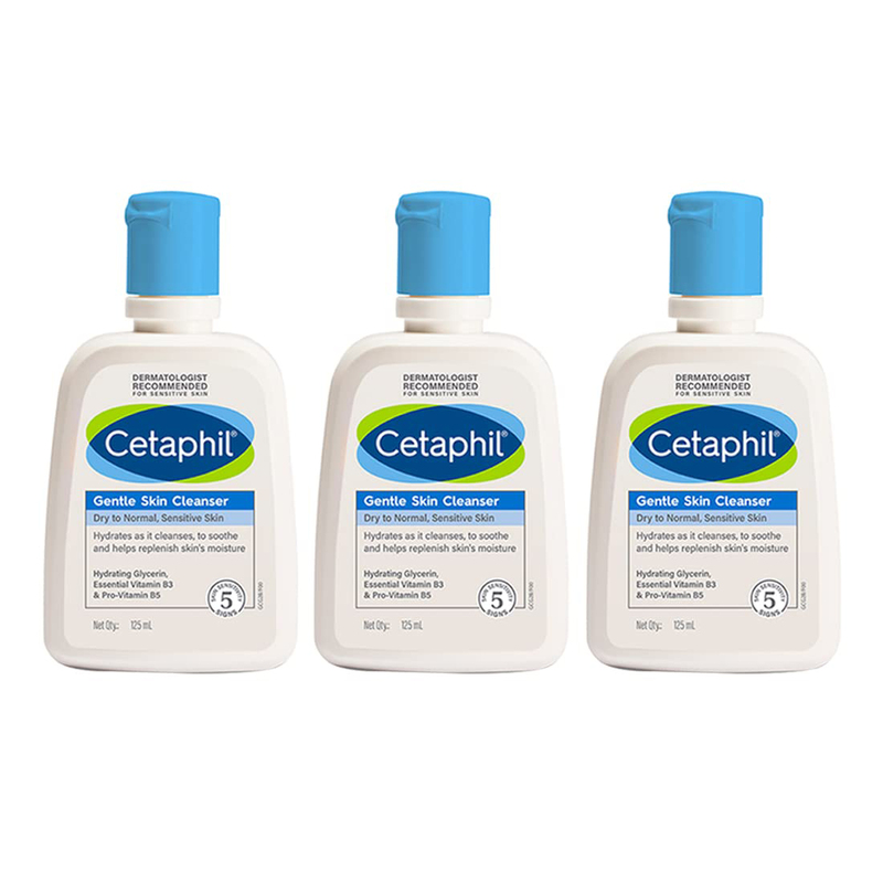 Cetaphil Gentle Skin Cleanser, 3 x 125ml