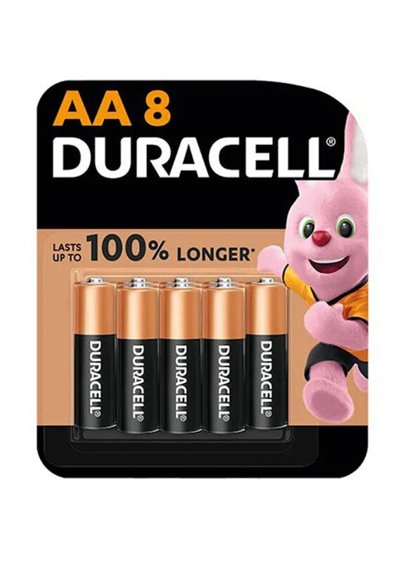 

Duracell Superior Nylon Top Closure Type AA Alkaline Batteries, 8 Pieces, Multicolour