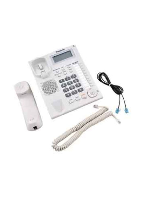 Panasonic Corded Landline Phone, White/Clear