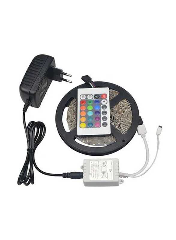 Rgb 300 LED Waterproof Strip Light with Rgb Remote Control, 5 Meter, Multicolour