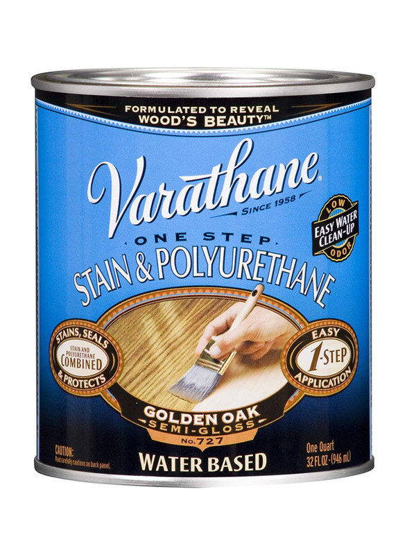 Rust-Oleum Varathane Water Based Wood Stain & Polyurethane, Quart, 946ml, Golden Oak