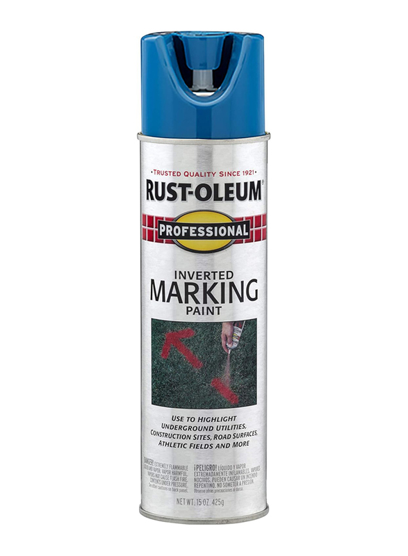 Rust-oleum Professional Inverted Marking Paint Spray, 15oz, Caution Blue