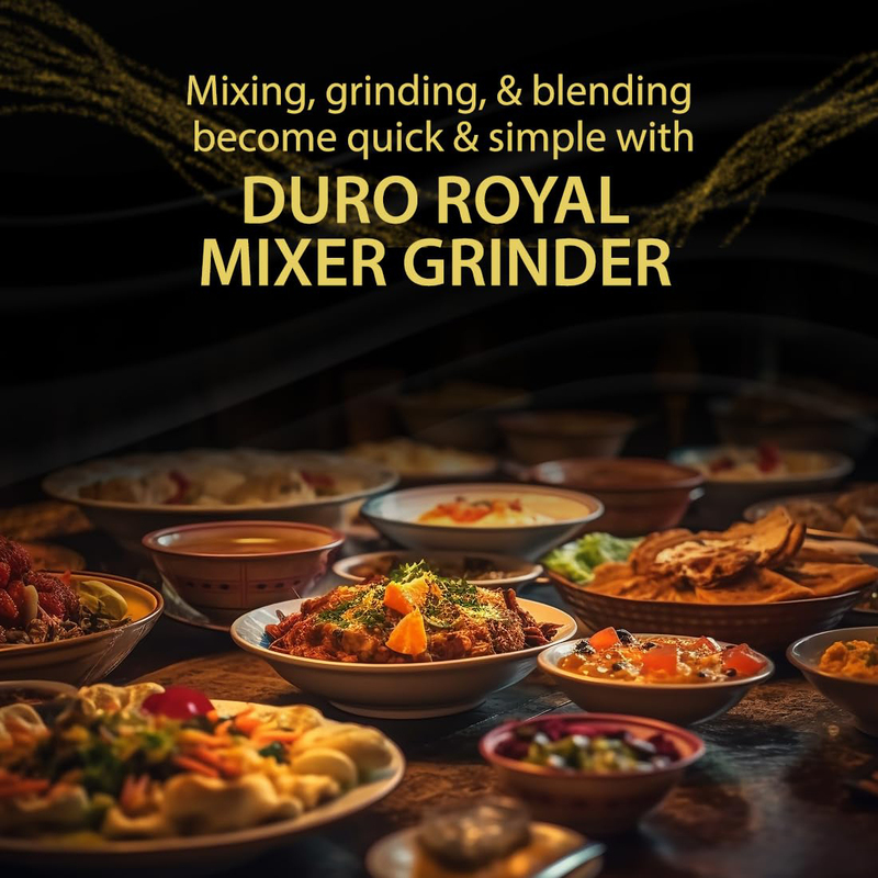 Crompton Duro Royal Mixer Grinder with 3 Jars Maxi Grind Technology & Food Grade Jars, 750W, ACGM-DURO-ROYAL, Black