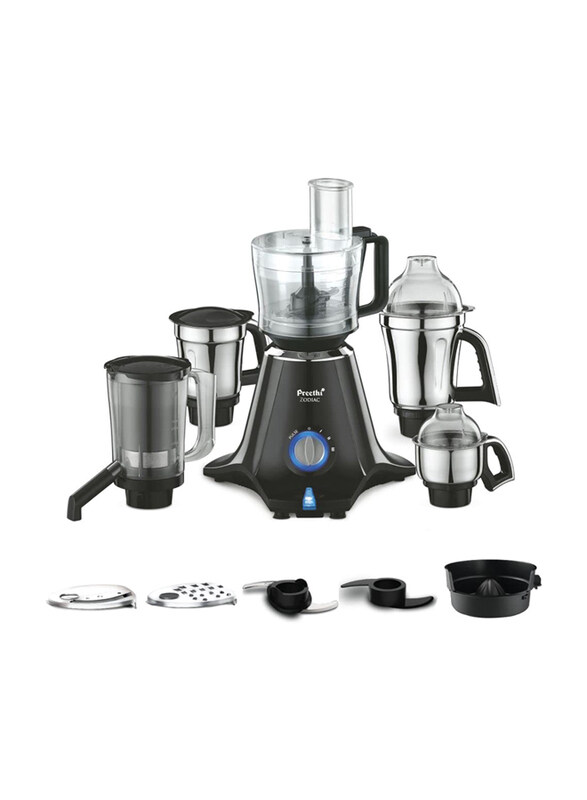 

Preethi Zodiac Mixer Grinder with 5 Jars, 750W, Mg-218, Black/Light Grey