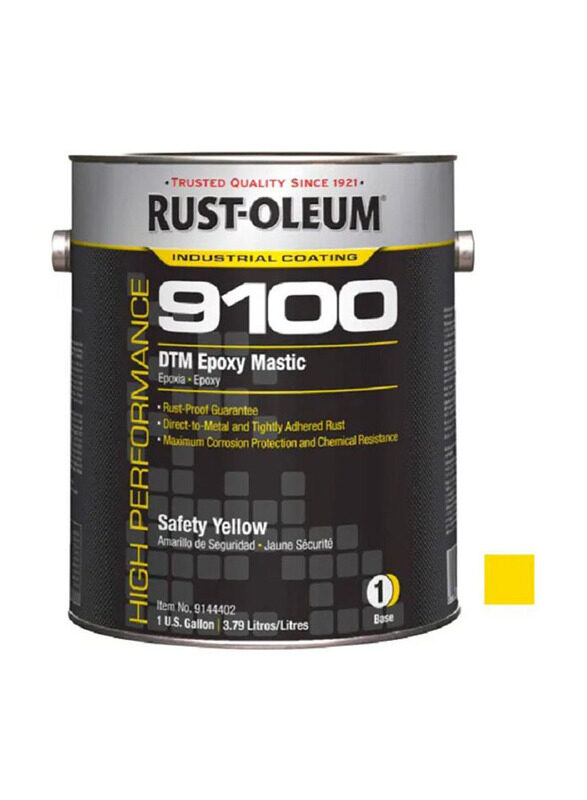 

Rust-Oleum High Performance 9100 System Dtm Epoxy Mastic, 3.79 Liters, Safety Yellow