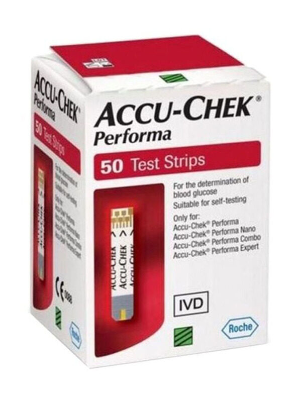 

Accu-Chek 50-Piece Performa Blood Glucose Test Strips, Multicolour