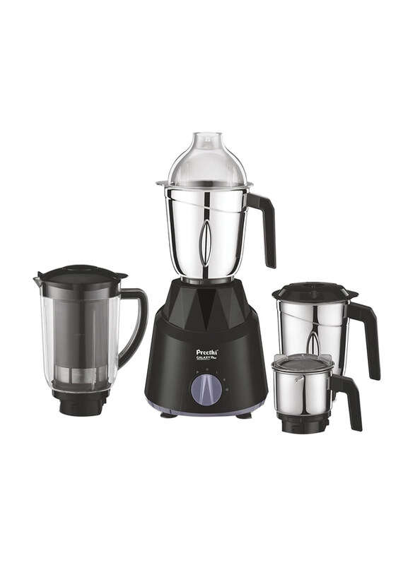 

Preethi Galaxy Plus Mixer Grinder with 4 Jars, 750W, Mg-250, Black