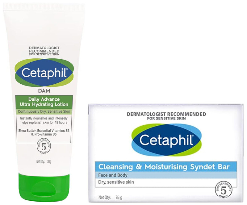 

Cetaphil Dam Daily Advance Ultra Hydrating Lotion Cleansing and Moisturising Syndet Bar Set, 2 Pieces