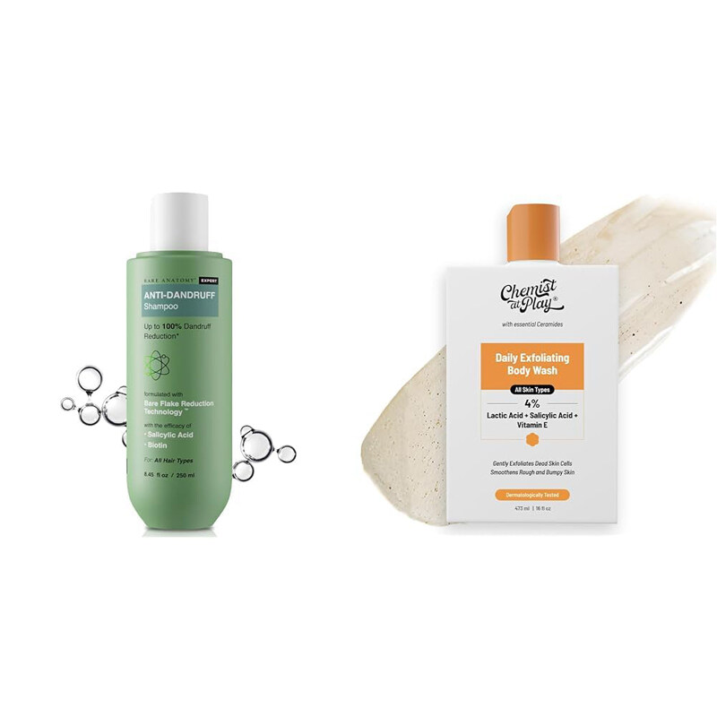 

Bare Anatomy Anti Dandruff Shampoo & Salicylic Acid Exfoliating Body Wash, 2 Pieces