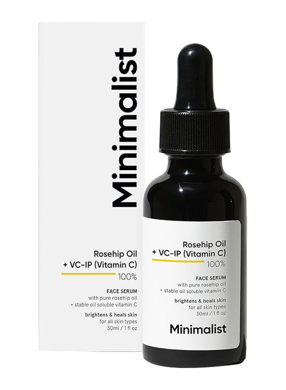 Minimalist Pure Rosehip Oil with Vitamin C Face Serum for Glowing Skin, 30 ml