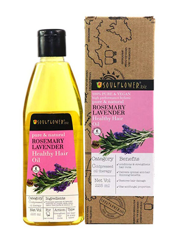 

Soulflower Pure & Natural Rosemary Lavender Healthy Hair Oil, 225ml