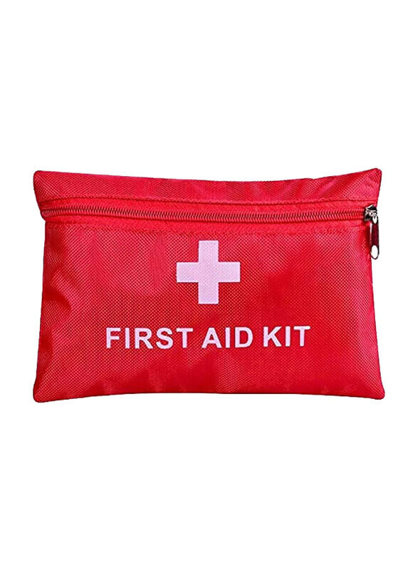 

BlingGo Portable First Aid Kit Pouch with 13 Pieces Waterproof Lightweight Small Emergency Bag, Red