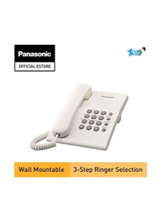 Panasonic Corded Phone, KX-TS500, White/Grey