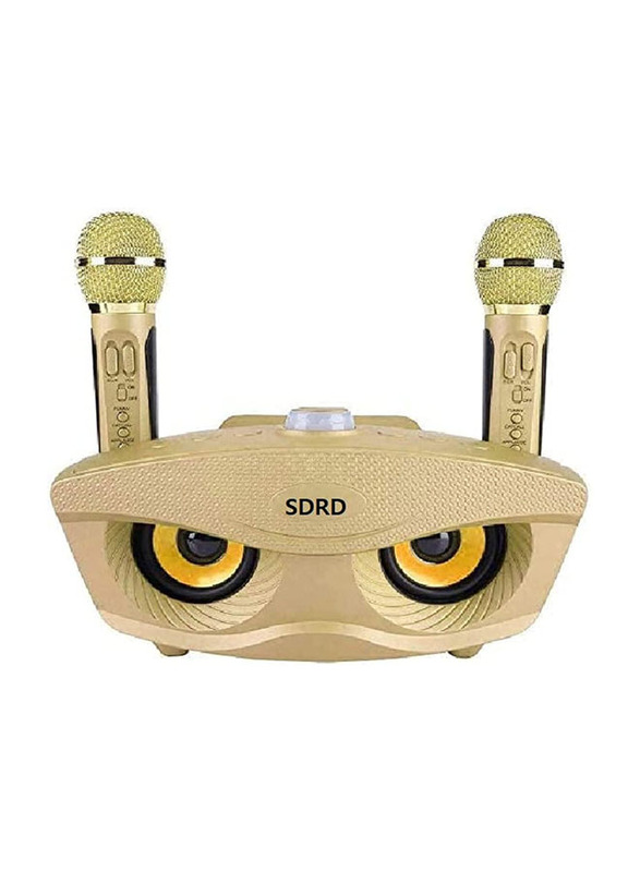 

SDRD Wireless Bluetooth Speaker with 2 Microphones, Gold