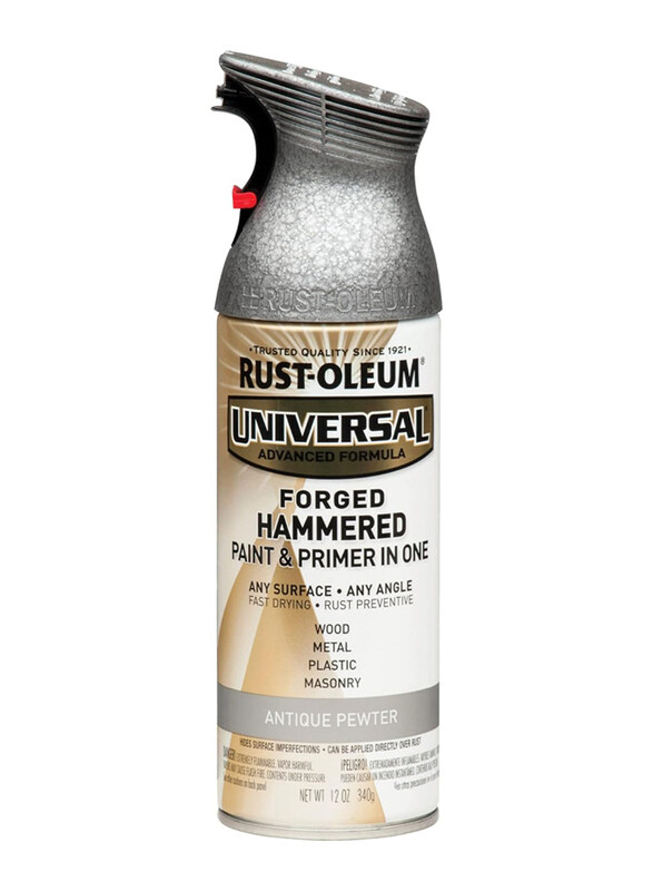 Rust-Oleum Universal All Surface Forged Hammered Spray Paint, 6 x 12oz, Antique Pewter