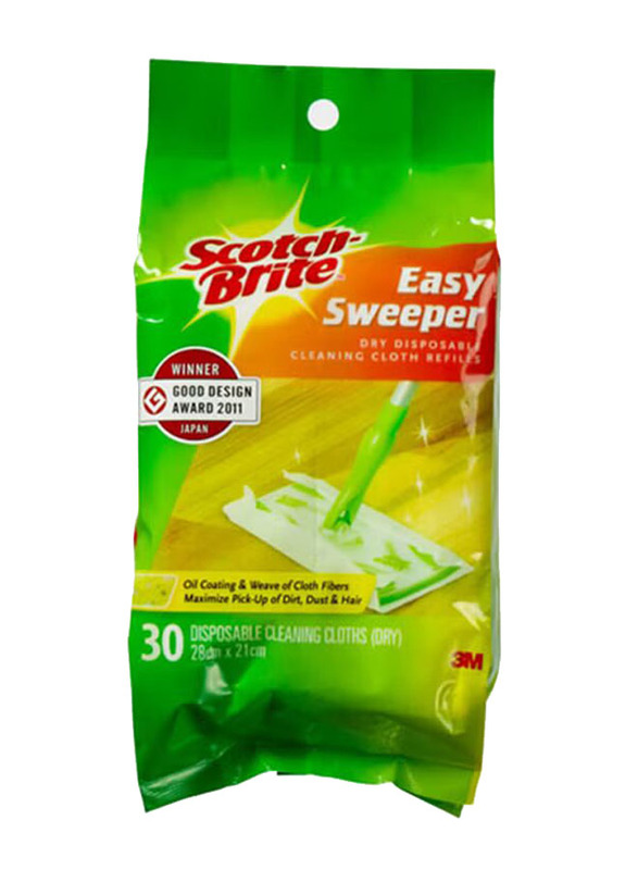 Scotch Brite Easy Sweeper Dry Refill Cleaning Cloths, 30 Pieces