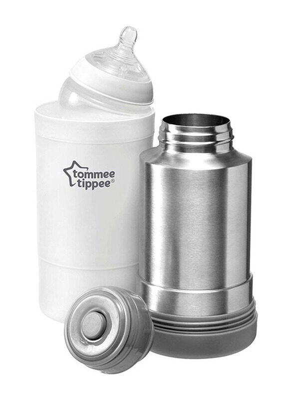 

Tommee Tippee Nature Portable Travel Baby Bottle Warmer, White/Silver