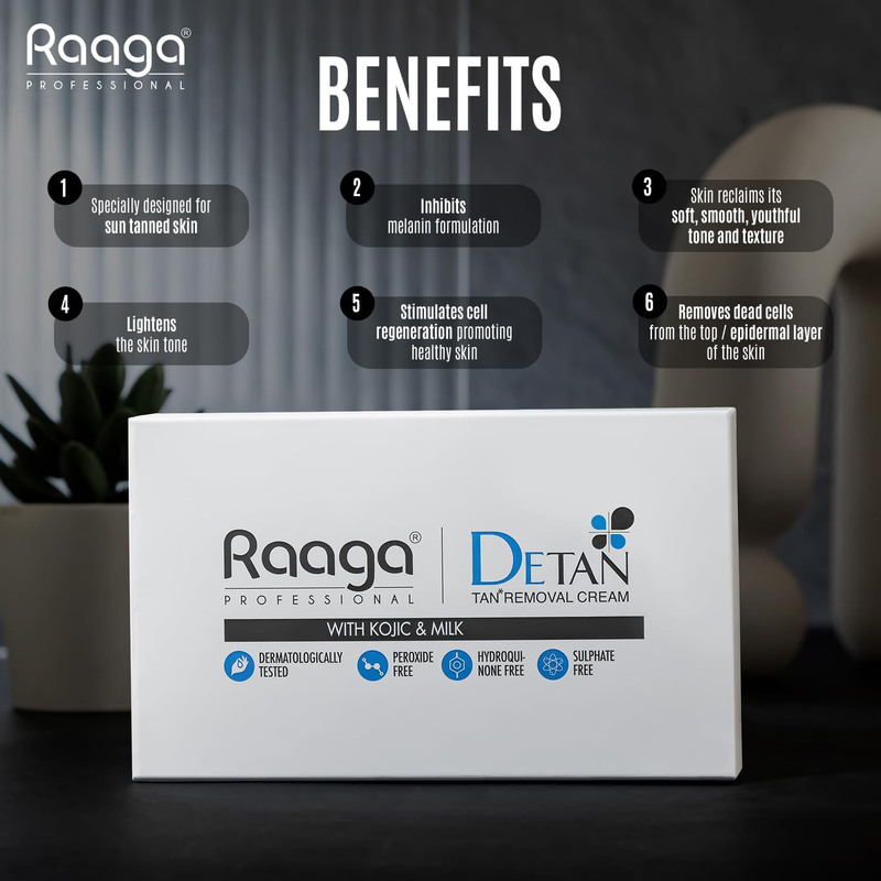 Raaga Professional De-Tan Tan Removal Cream, 6 x 12gm