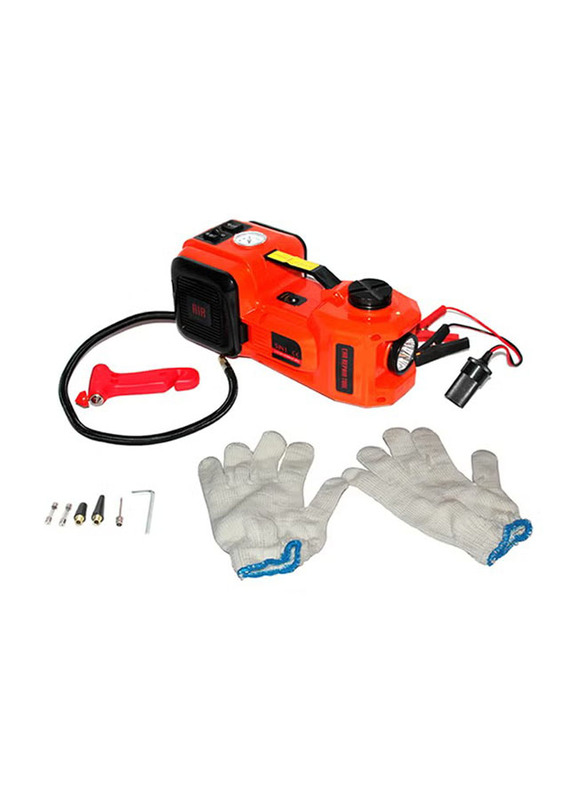 3.5 Ton Auto Jack With Air Compressor Kit, Red