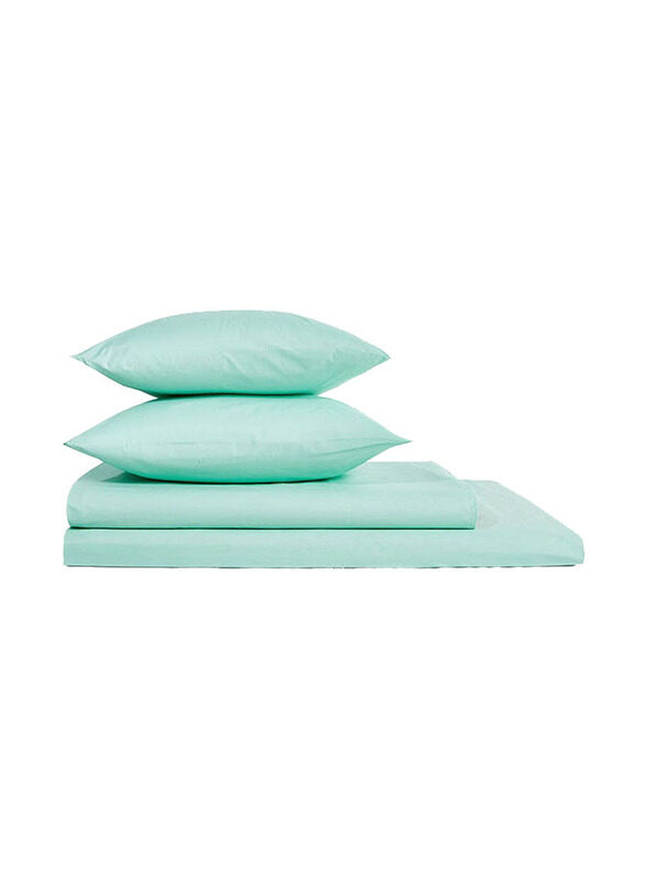 

White Rose 6-Piece Cotton Blend Bedsheet Set, Double, Green