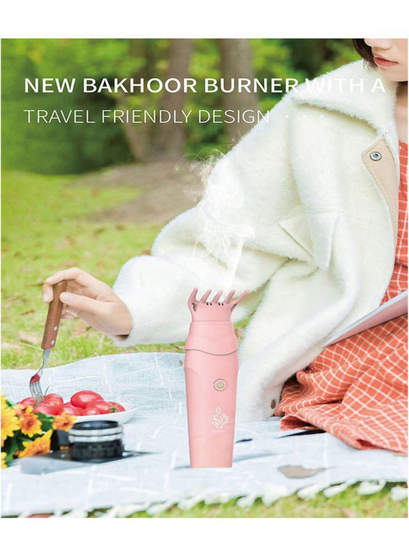 Bukhoor Smart Rechargeable Handheld Burner with Comb, Pink