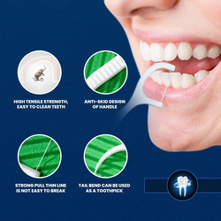 Saif Ventures 3-In-1 Tooth Cleaning Dental Floss Toothpicks, 50 Piece