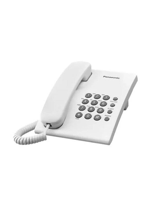 

Panasonic Corded Phone, KX-TS500, White/Grey