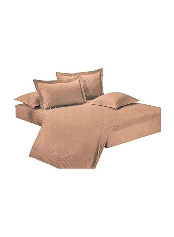 Golden Million 6-Piece Cotton Blend Duvet Cover Set, Double, Brown