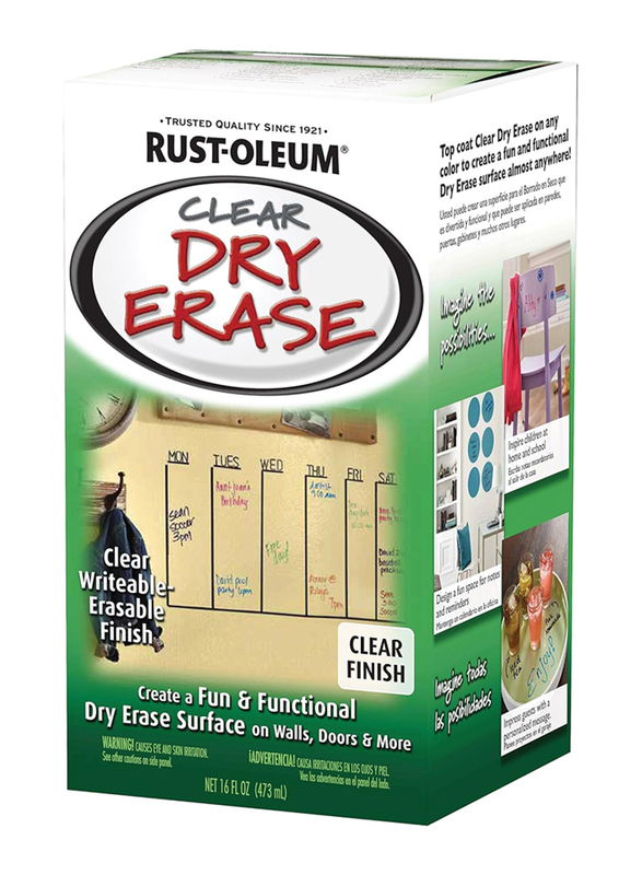 Rust-oleum Specialty Dry Erase Brush-On Paint Kit, 16oz, Clear