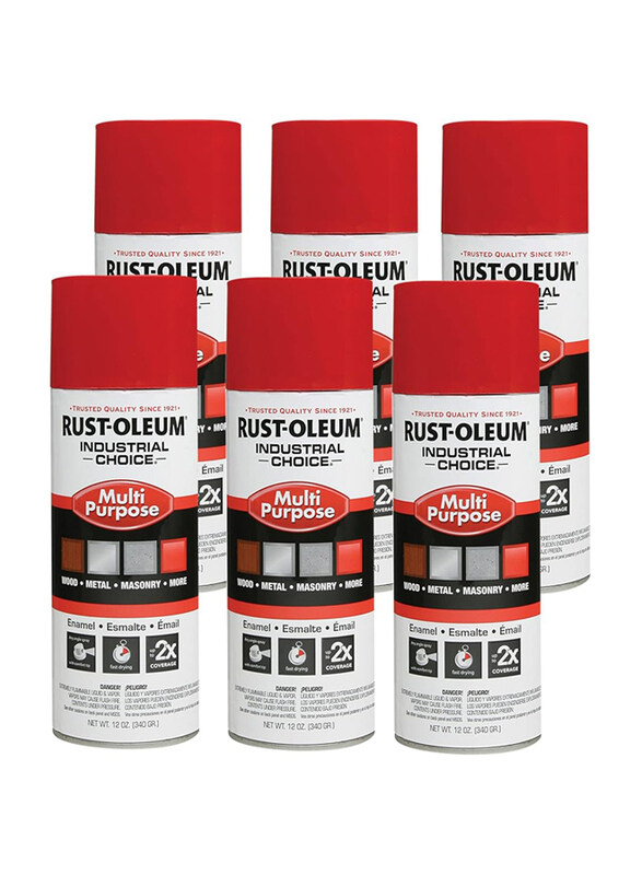 

Rust-oleum Industrial Choice 1600 System Multi-Purpose Gloss EnamelIc Spray Paint, 12oz, 6 Pieces, Safety Red