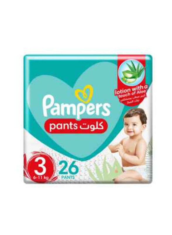 

Pampers Baby Dry Pants With Aloe Vera Lotion, Size 3, 6-11 kg, 26 Count