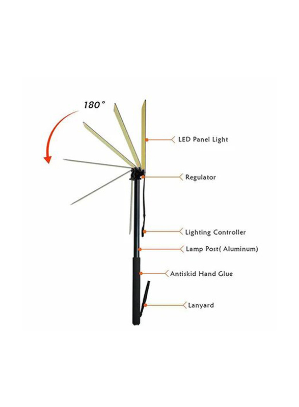 360 Light Multifunctional LED Light Fishing Rod Set, 4 Meter, Multicolour
