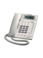 Panasonic Corded Landline Phone, White/Clear