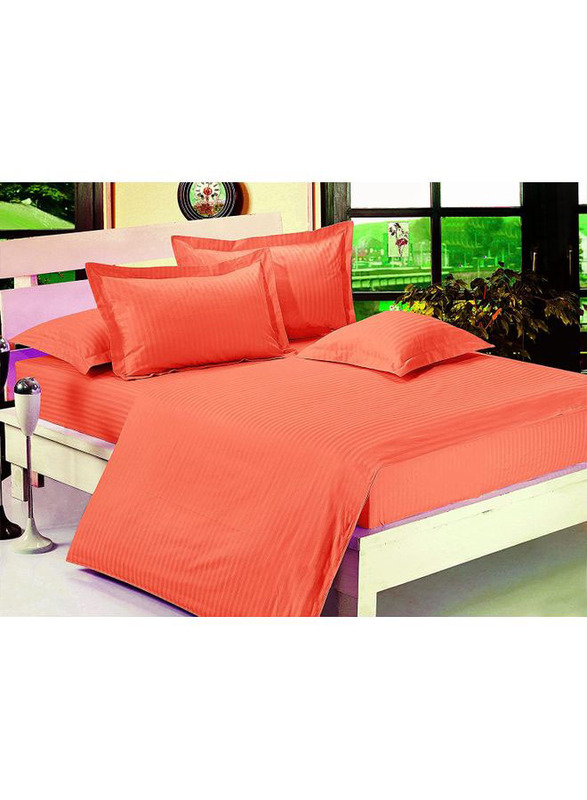 Golden Million 6-Piece Cotton Blend Duvet Cover Set, Double, Orange